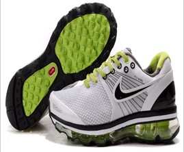 Mens Nike Air Max 2009 Black White Green - Click Image to Close